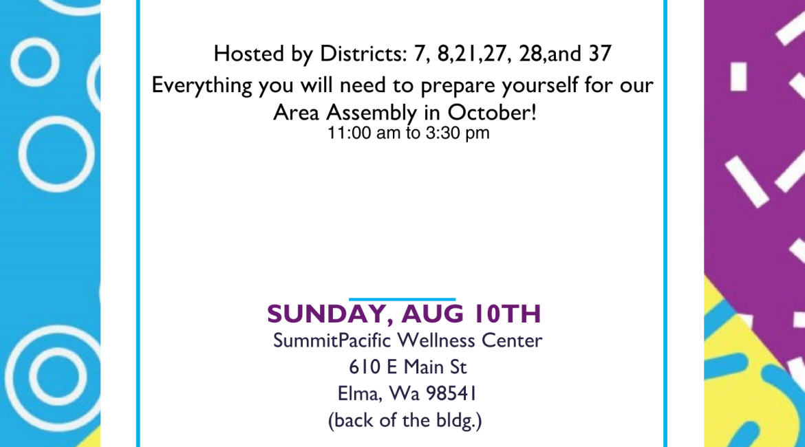 Pre-Assembly – Sun, Aug 10 in Elma